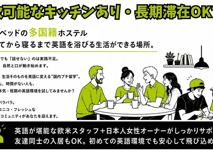 The Evergreen Hostel 長期ステイ歓迎 エバーグリーンホステル Hiroshima